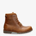 P03 Thunder botas de piel para hombre con forro interior de piel en color camel con cierre de cordones camel