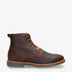 Glasgow Igloo botín de piel con forro interior de pelo natural. castaño