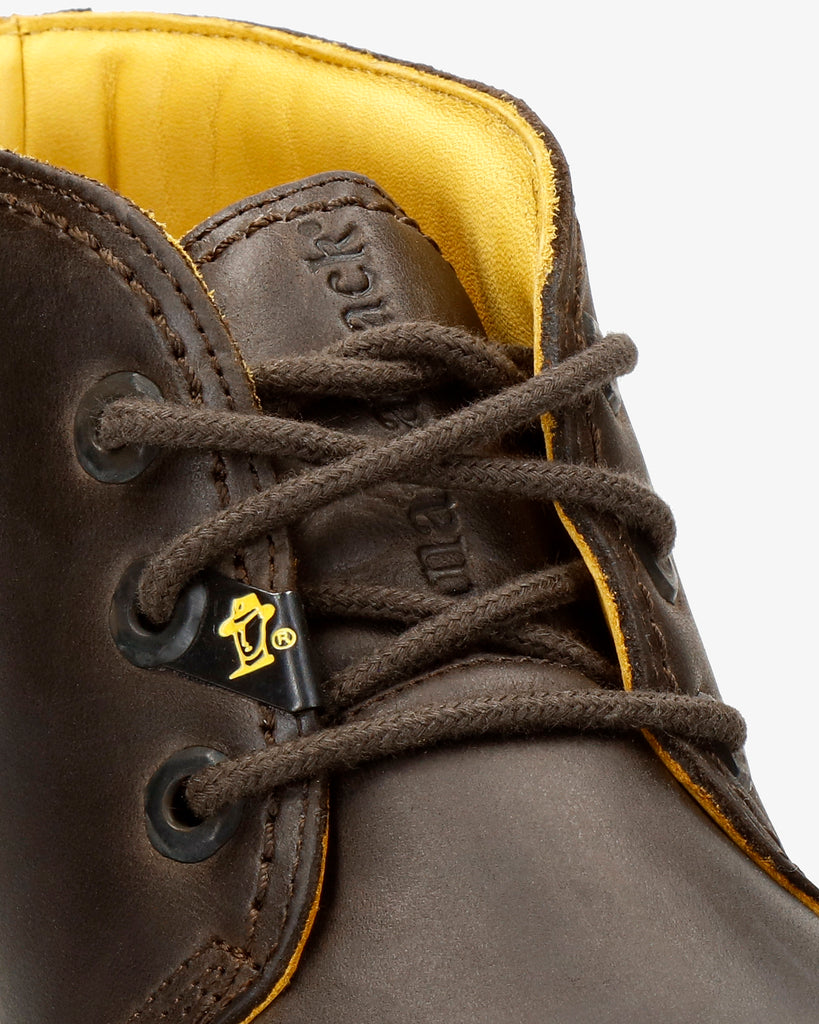 Bota Panama botines de piel con forro interior de piel. marron