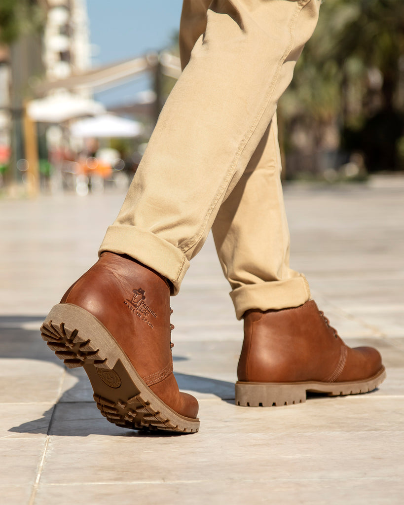 Bota Panama botines de piel con forro interior de piel. cuero