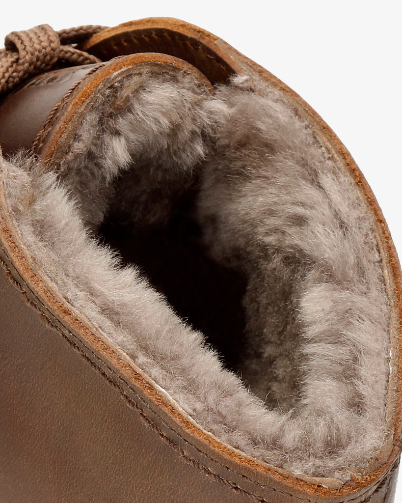 Bota Panama Igloo botines de piel con forro interior de pelo natural. cuero