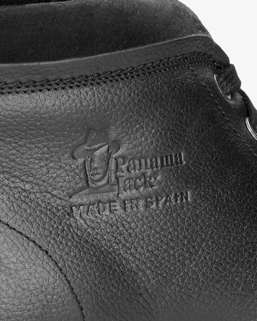 Bota Panama Tor botín de piel con forro interior de piel. negro