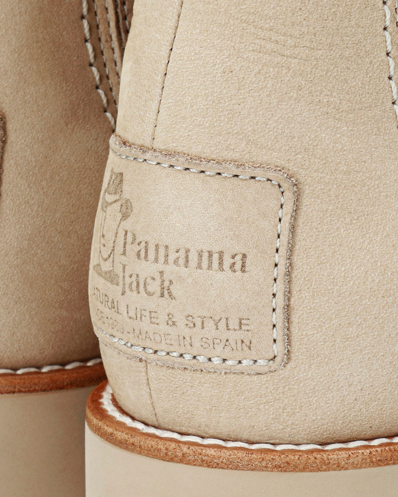 Brigitte Igloo Trav botín de piel con forro interior de pelo natural. crudo