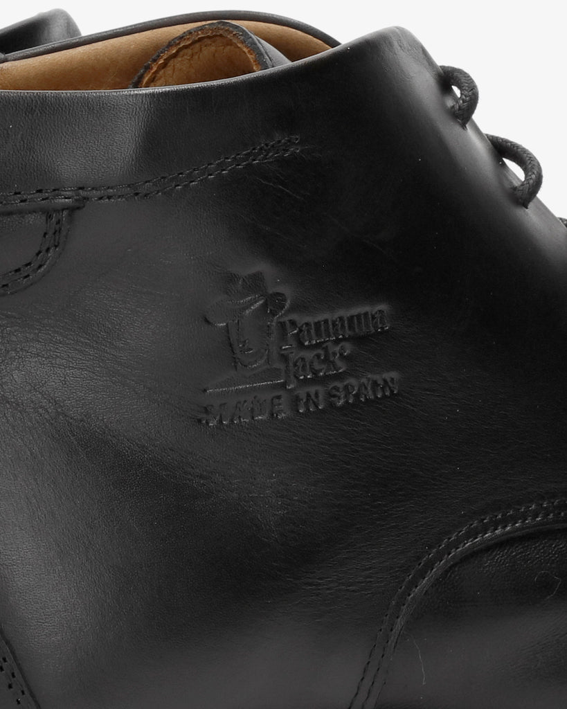 Dani botines de piel con forro interior de piel. negro