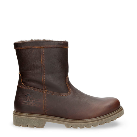 Fedro botas de piel con forro interior de pelo. castaño