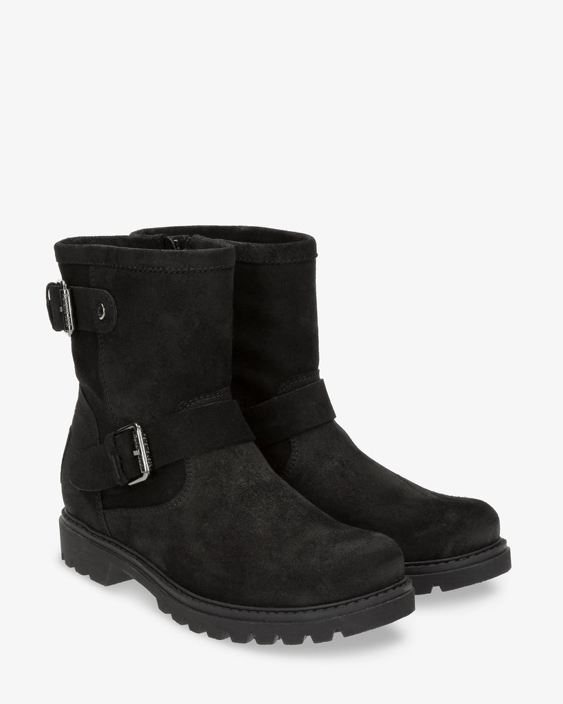 Felina botas de piel con forro interior de piel. negro