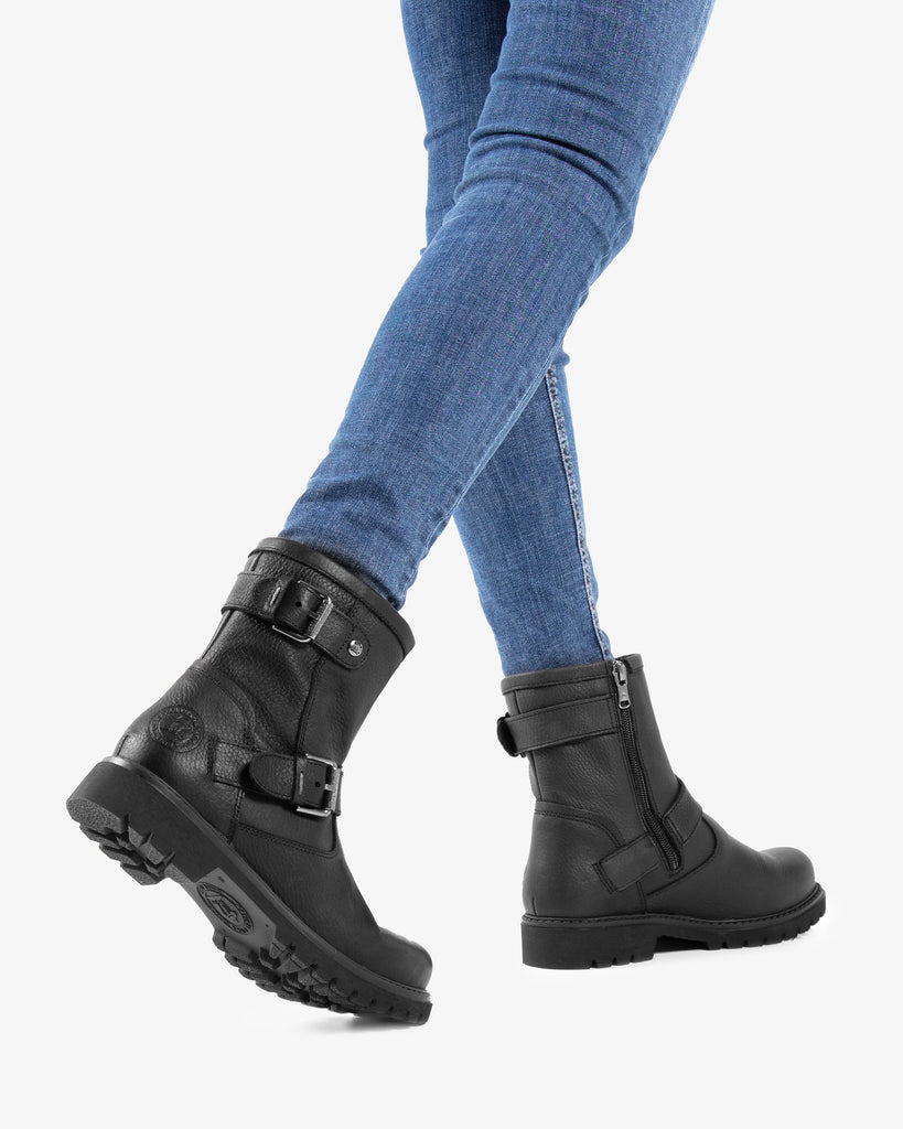 Felina Igloo botas de piel con forro interior de pelo natural. negro