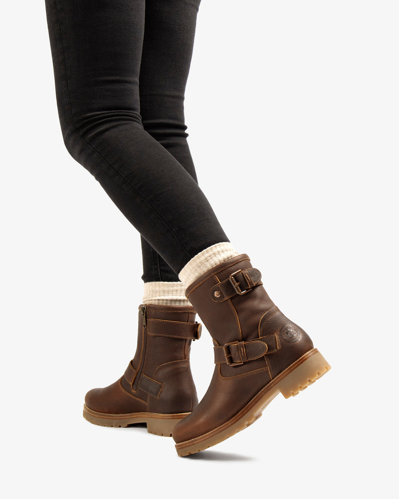 Felina Igloo botas de piel con forro interior de pelo natural. cuero