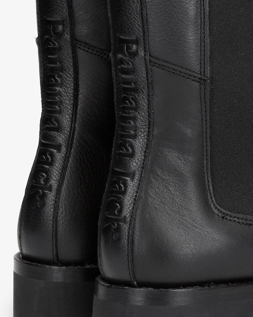 Fresno Igloo botas de piel con forro interior de pelo natural. negro