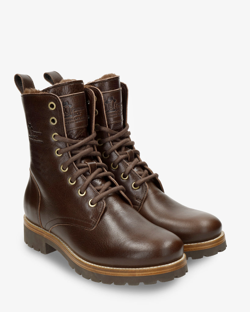 Frisia botas de piel con forro interior de pelo. marron