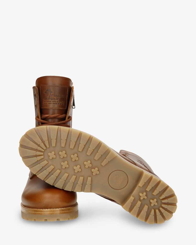 Frisia botas de piel con forro interior de pelo. camel