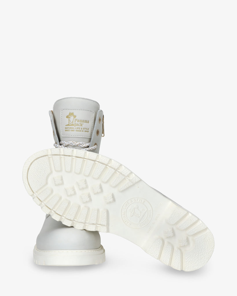 Frisia botas de piel con forro interior de pelo. blanco