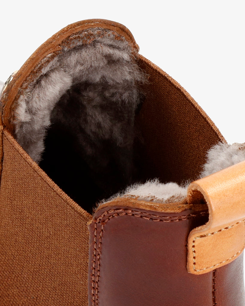 Giordana Igloo Trav botines de piel con forro interior de pelo natural. cuero