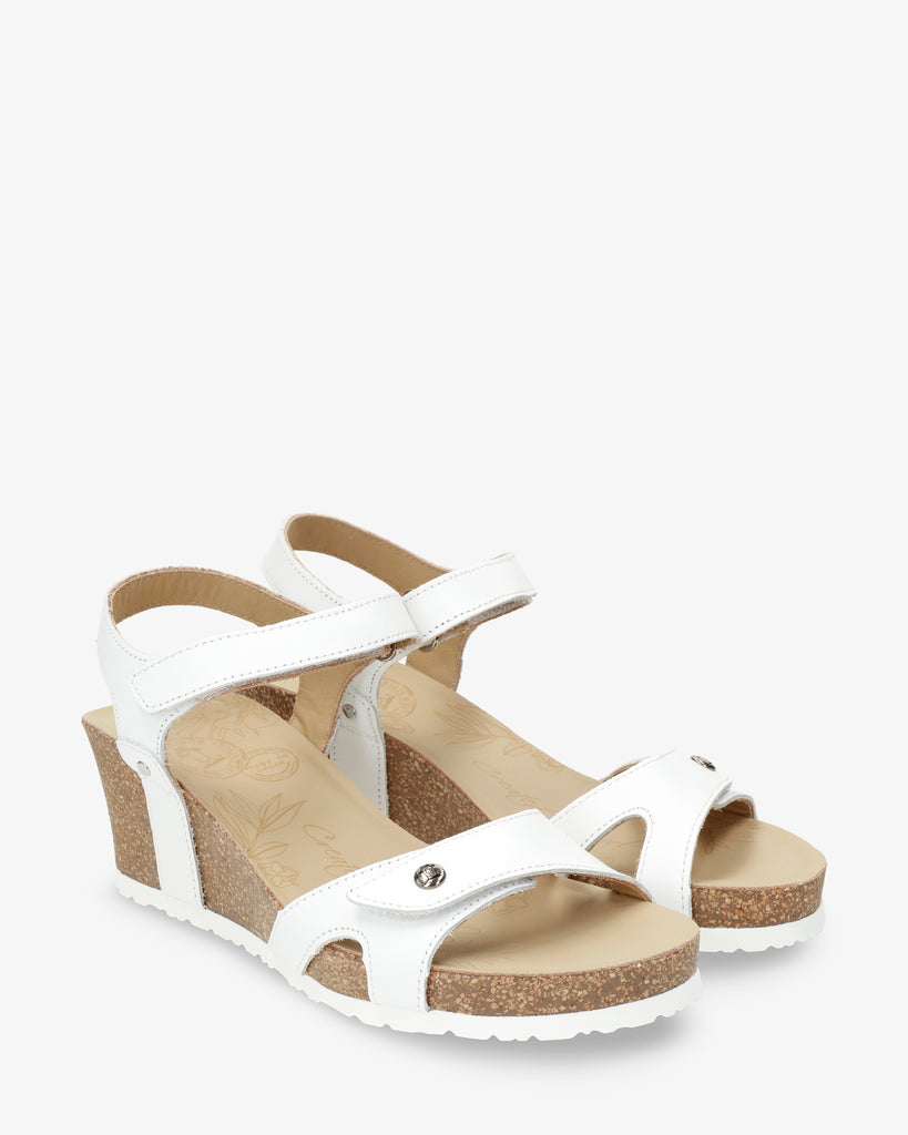 Julia Basics sandalias de piel con forro interior de piel. blanco