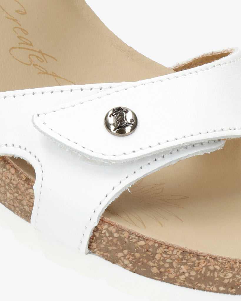 Julia Basics sandalias de piel con forro interior de piel. blanco