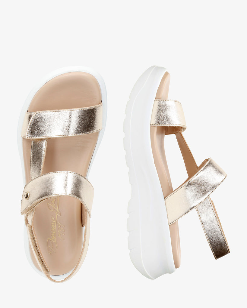 Noor Shine sandalias de piel con forro interior de piel. oro