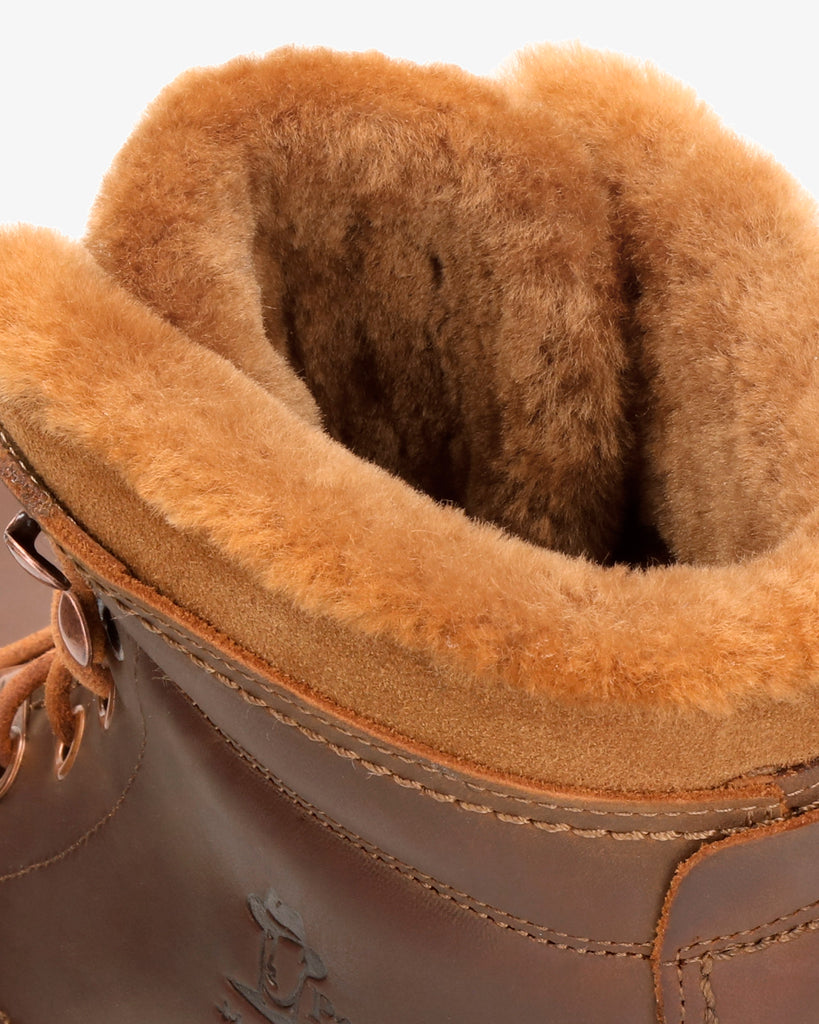 P03 Aviator Igloo botas de piel con forro interior de pelo natural. cuero