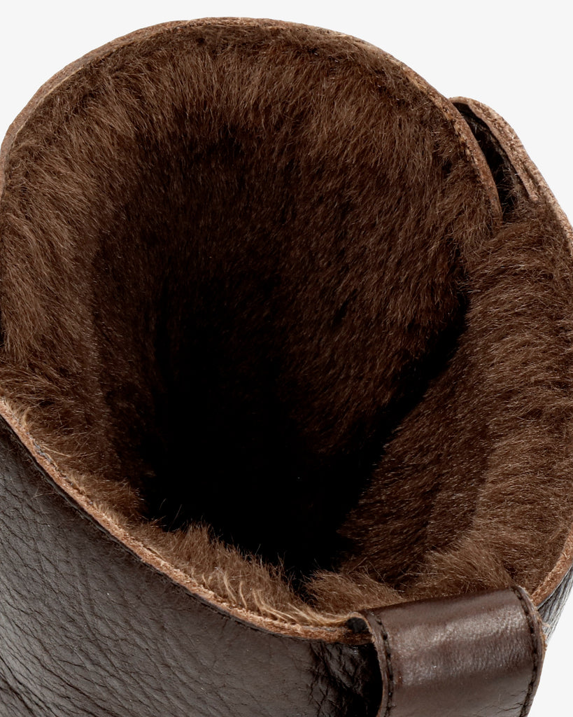Padma botas de piel con forro interior de pelo. marron