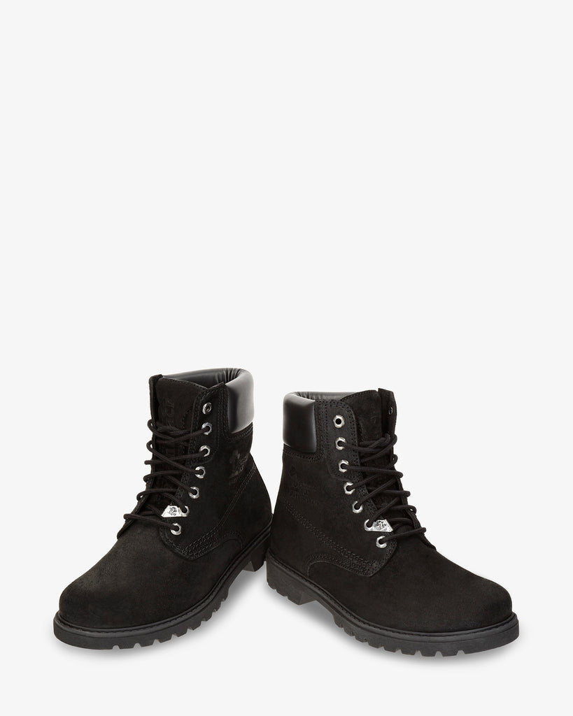 Panama 03 botas de piel con forro interior de piel. negro