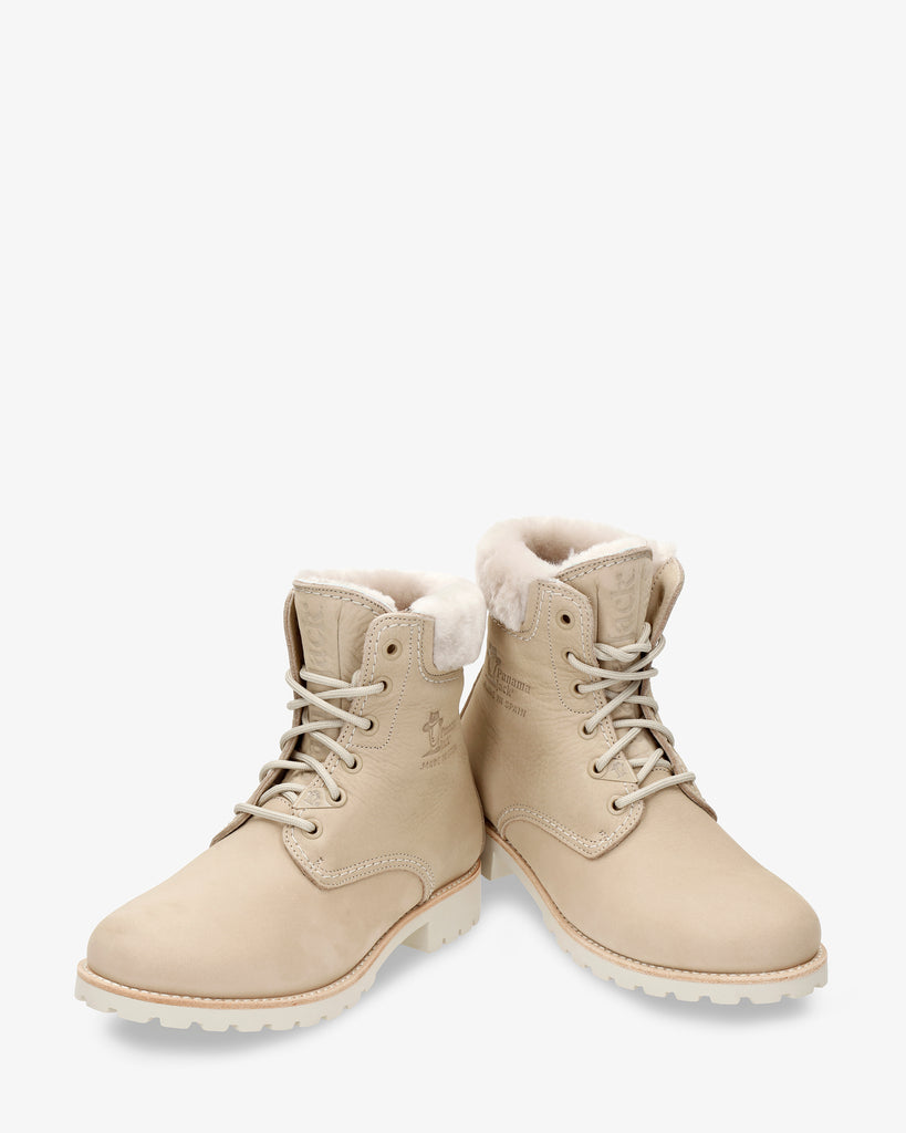 Panama 03 Igloo botas de piel con forro interior de pelo natural. crudo