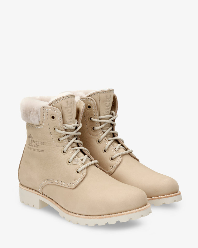 Panama 03 Igloo botas de piel con forro interior de pelo natural. crudo