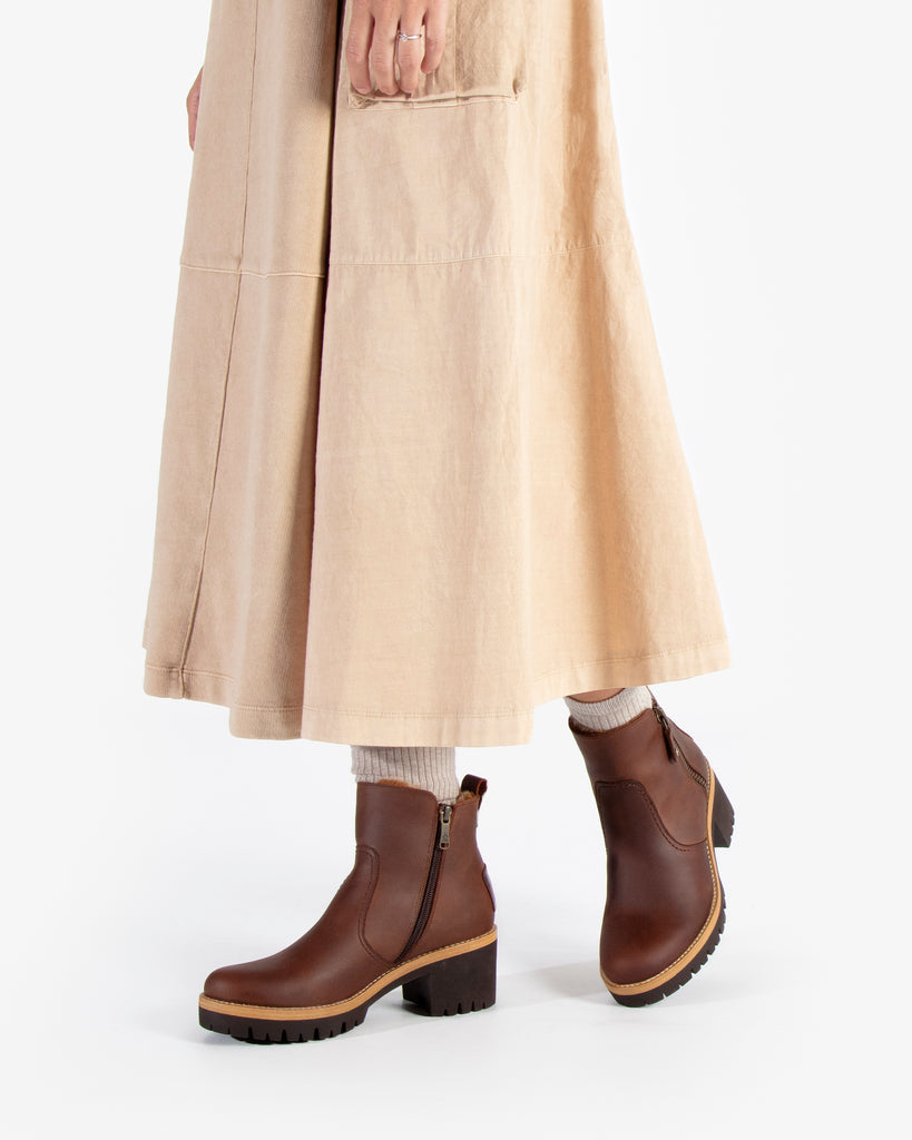 Pauline botines de piel con forro interior de piel. cuero