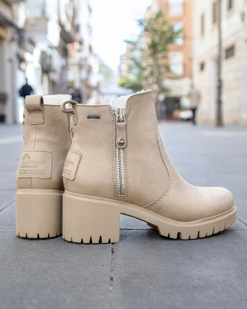 Pauline Gtx botín de piel con forro interior de gore-tex®. crudo