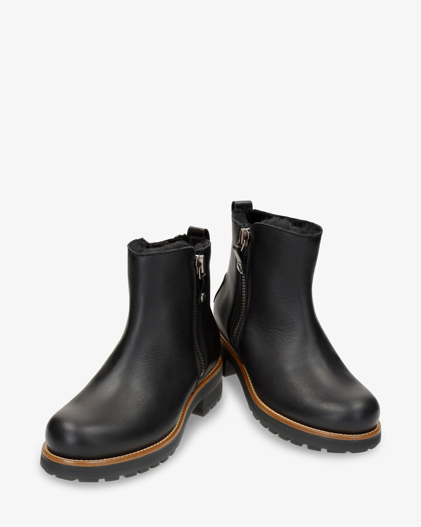 Rym botas de piel con forro interior de pelo. negro