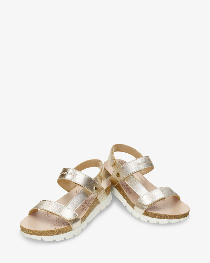 Selma Shine sandalias de piel con forro interior de piel. oro