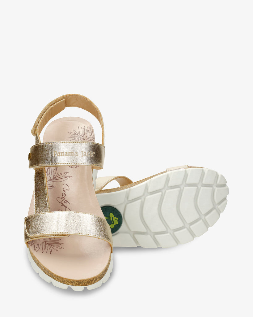 Selma Shine sandalias de piel con forro interior de piel. oro