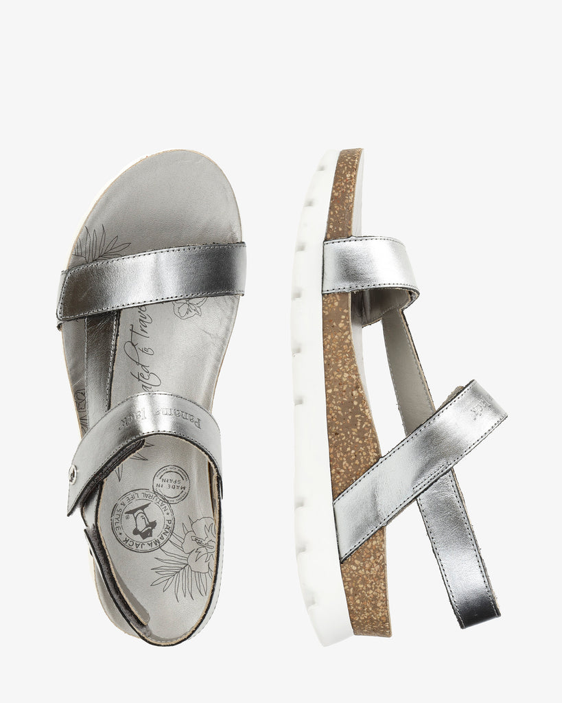 Selma Shine sandalias de piel con forro interior de piel. antracita