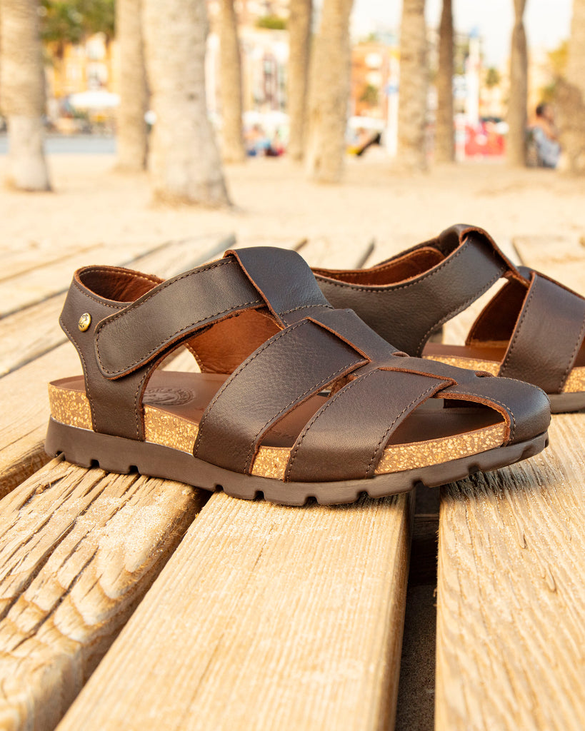 Stanley sandalias de piel con forro interior de piel. marron