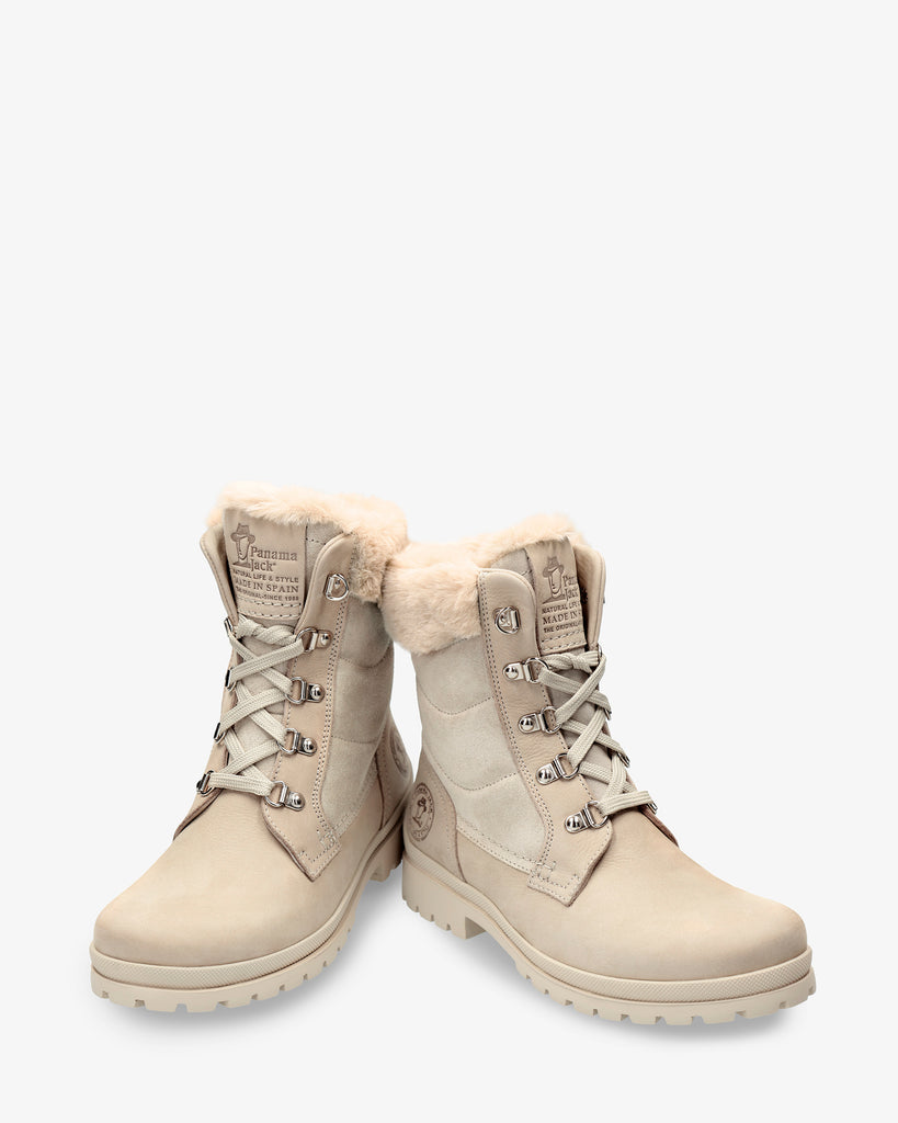 Tuscani botas de piel con forro interior de pelo. crudo