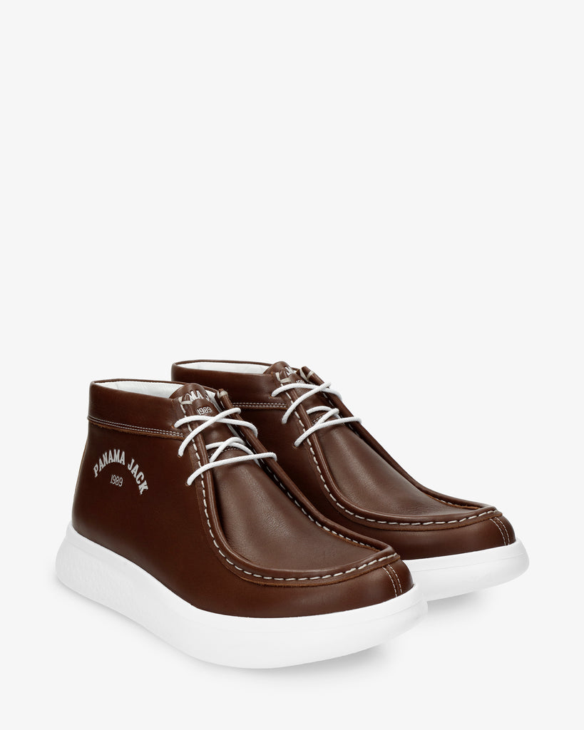 Yulen botines de piel con forro interior de piel. castaño